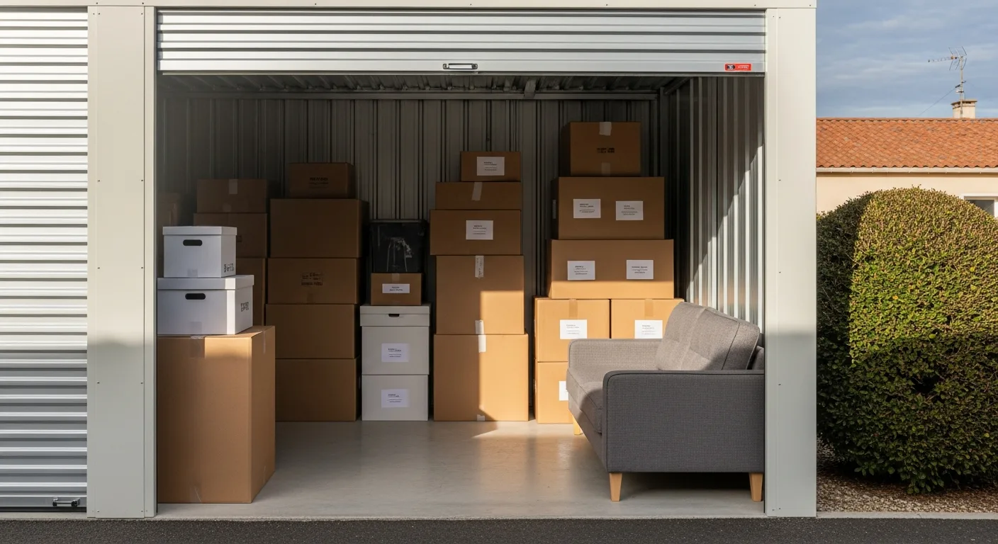 Box de stockage utilisé pendant un déménagement en France